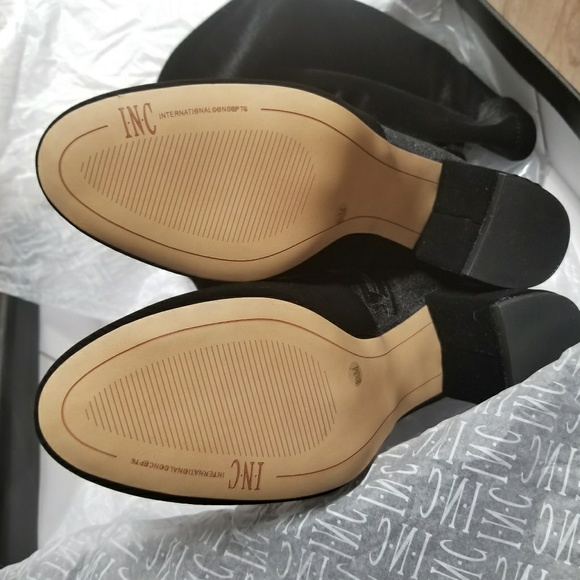 INC Black Velvet Stretch Over The Knee Boots - Picture 6 of 6